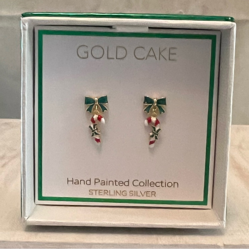 ⚡️Gold Cake Christmas Candy Cane Earring
